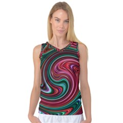 Red Green Swirls Women s Basketball Tank Top by SpinnyChairDesigns