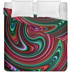 Red Green Swirls Duvet Cover Double Side (king Size) by SpinnyChairDesigns