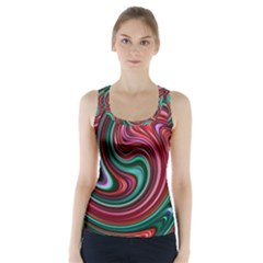 Red Green Swirls Racer Back Sports Top by SpinnyChairDesigns