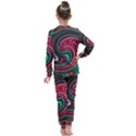 Red Green Swirls Kids  Long Sleeve Set  View2