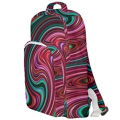 Red Green Swirls Double Compartment Backpack by SpinnyChairDesigns