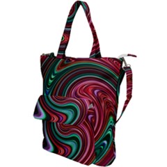 Red Green Swirls Shoulder Tote Bag by SpinnyChairDesigns