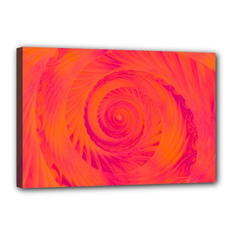 Pink And Orange Swirl Canvas 18  X 12  (stretched) by SpinnyChairDesigns