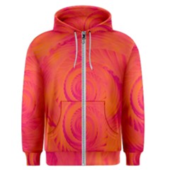 Pink And Orange Swirl Men s Zipper Hoodie by SpinnyChairDesigns