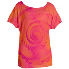 Pink And Orange Swirl Women s Oversized Tee by SpinnyChairDesigns