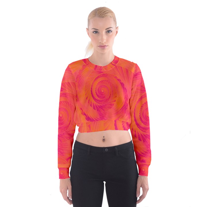 Pink and Orange Swirl Cropped Sweatshirt