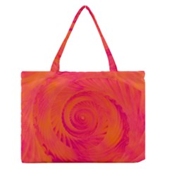 Pink And Orange Swirl Zipper Medium Tote Bag by SpinnyChairDesigns