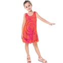 Pink and Orange Swirl Kids  Sleeveless Dress View1