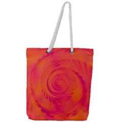 Pink And Orange Swirl Full Print Rope Handle Tote (large) by SpinnyChairDesigns