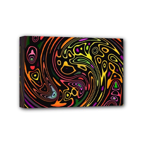 Abstract Tribal Swirl Mini Canvas 6  X 4  (stretched) by SpinnyChairDesigns