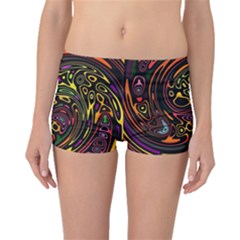 Abstract Tribal Swirl Boyleg Bikini Bottoms by SpinnyChairDesigns