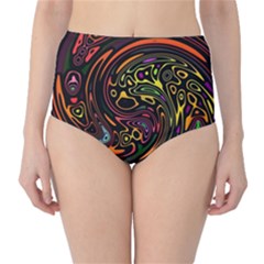 Abstract Tribal Swirl Classic High-waist Bikini Bottoms by SpinnyChairDesigns