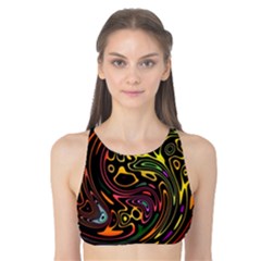 Abstract Tribal Swirl Tank Bikini Top by SpinnyChairDesigns