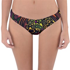 Abstract Tribal Swirl Reversible Hipster Bikini Bottoms by SpinnyChairDesigns