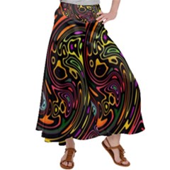 Abstract Tribal Swirl Satin Palazzo Pants by SpinnyChairDesigns