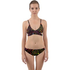 Abstract Tribal Swirl Wrap Around Bikini Set by SpinnyChairDesigns