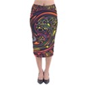 Abstract Tribal Swirl Velvet Midi Pencil Skirt View1