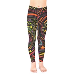 Abstract Tribal Swirl Kids  Leggings by SpinnyChairDesigns