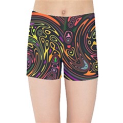 Abstract Tribal Swirl Kids  Sports Shorts by SpinnyChairDesigns