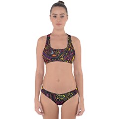 Abstract Tribal Swirl Cross Back Hipster Bikini Set by SpinnyChairDesigns