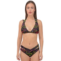 Abstract Tribal Swirl Double Strap Halter Bikini Set by SpinnyChairDesigns