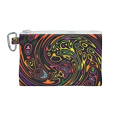 Abstract Tribal Swirl Canvas Cosmetic Bag (medium) by SpinnyChairDesigns