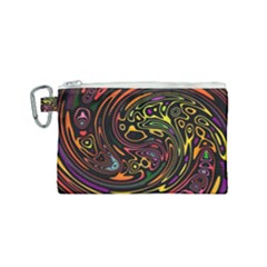 Abstract Tribal Swirl Canvas Cosmetic Bag (small) by SpinnyChairDesigns