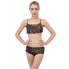 Abstract Tribal Swirl Layered Top Bikini Set by SpinnyChairDesigns