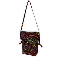 Abstract Tribal Swirl Folding Shoulder Bag by SpinnyChairDesigns