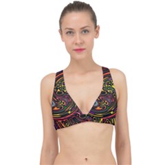 Abstract Tribal Swirl Classic Banded Bikini Top by SpinnyChairDesigns