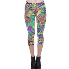 Ugliest Pattern In The World Capri Leggings  by SpinnyChairDesigns