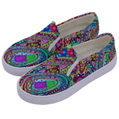 Ugliest Pattern In The World Kids  Canvas Slip Ons by SpinnyChairDesigns