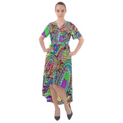 Ugliest Pattern In The World Front Wrap High Low Dress by SpinnyChairDesigns