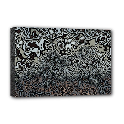 Urban Camouflage Black Grey Brown Deluxe Canvas 18  X 12  (stretched) by SpinnyChairDesigns