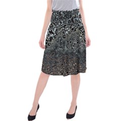 Urban Camouflage Black Grey Brown Midi Beach Skirt by SpinnyChairDesigns