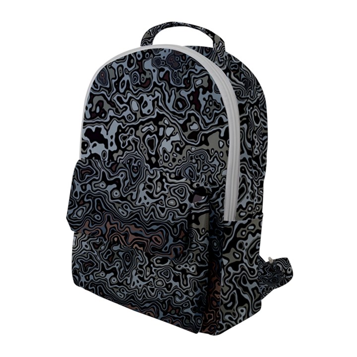 Urban Camouflage Black Grey Brown Flap Pocket Backpack (Large)