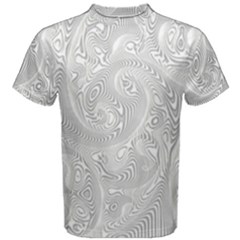 White Abstract Paisley Pattern Men s Cotton Tee by SpinnyChairDesigns