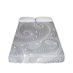 White Abstract Paisley Pattern Fitted Sheet (full/ Double Size) by SpinnyChairDesigns