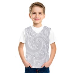 White Abstract Paisley Pattern Kids  Sportswear by SpinnyChairDesigns