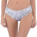 White Abstract Paisley Pattern Reversible Classic Bikini Bottoms View3