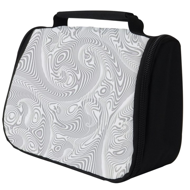 White Abstract Paisley Pattern Full Print Travel Pouch (Big)