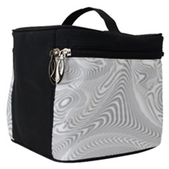 White Abstract Paisley Pattern Make Up Travel Bag (small) by SpinnyChairDesigns