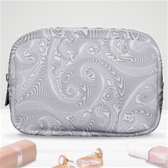 White Abstract Paisley Pattern Make Up Pouch (small) by SpinnyChairDesigns