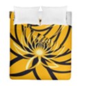 Black Yellow Abstract Floral Pattern Duvet Cover Double Side (Full/ Double Size) View1