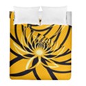 Black Yellow Abstract Floral Pattern Duvet Cover Double Side (Full/ Double Size) View2