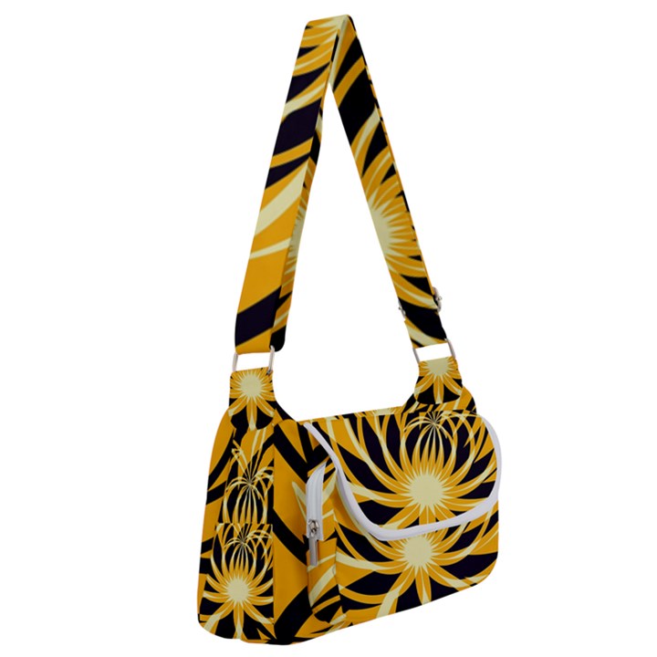 Black Yellow Abstract Floral Pattern Multipack Bag