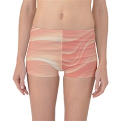 Coral Peach Swoosh Boyleg Bikini Bottoms by SpinnyChairDesigns