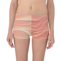 Coral Peach Swoosh Reversible Boyleg Bikini Bottoms by SpinnyChairDesigns