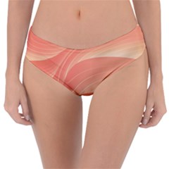 Coral Peach Swoosh Reversible Classic Bikini Bottoms by SpinnyChairDesigns