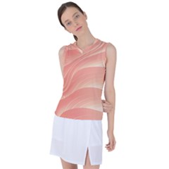 Coral Peach Swoosh Women s Sleeveless Sports Top by SpinnyChairDesigns